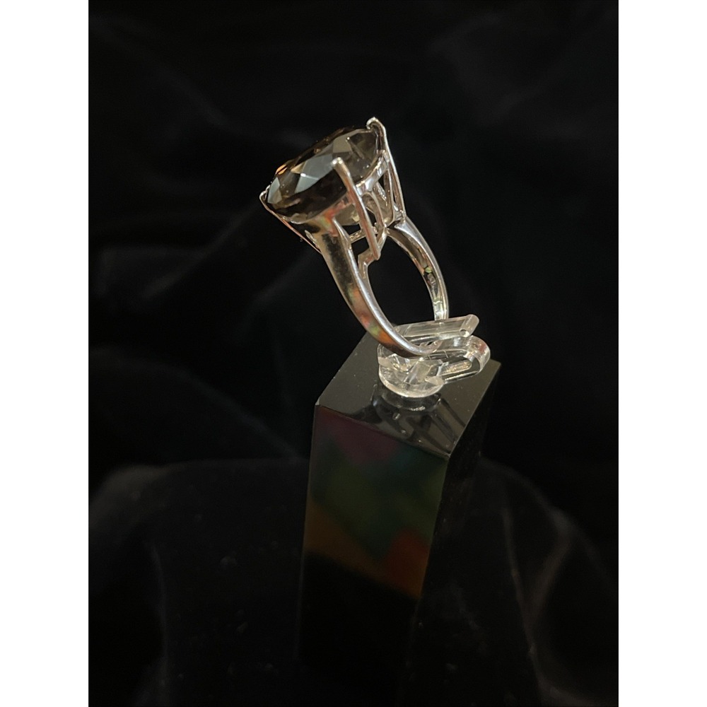 JTV SBL Heart Shaped  ❤️ 9.25 Sterling Silver Smokey Quartz Ring Size 5 - Picture 10 of 11